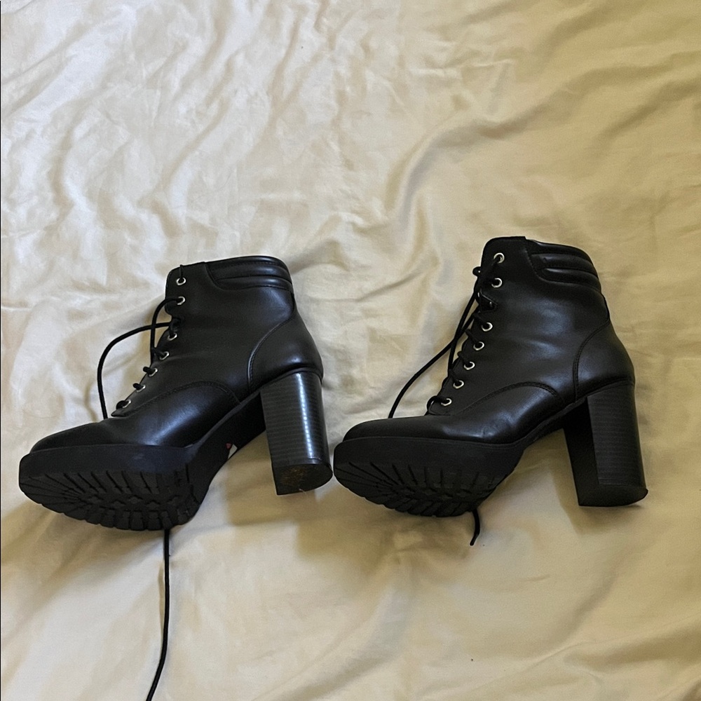 Black Leather Ankle Boots